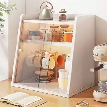 Кухонный стеллаж для хранения, кухонный акриловый шкаф для хранения чашек, настольный ящик для хранения, полка для чашек, чайный сервиз, стеллаж для хранения, пылезащитный держатель для чашек 2-tier A 30X34X40cm