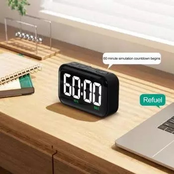 Кухонный таймер, цифровой светодиодный дисплей, 2 яркости, 3 объема, магнитный таймер обратного отсчета на 100 минут для приготовления пищи в классе чёрный