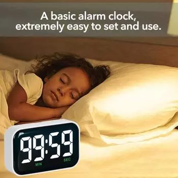 Кухонный таймер, цифровой светодиодный дисплей, 2 яркости, 3 объема, магнитный таймер обратного отсчета на 100 минут для приготовления пищи в классе чёрный