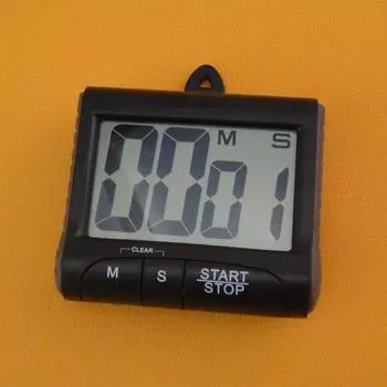 Кухонный таймер Цифровой таймер Ручной будильник с обратным отсчетом Механический таймер для душа Кулинарный минутник Секундомер Кухонный гаджет чёрный
