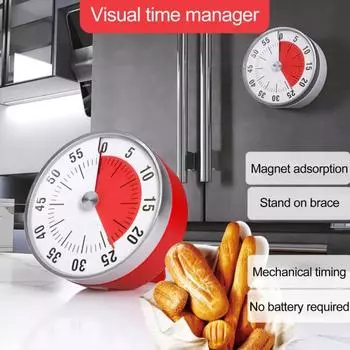 Кухонный таймер для приготовления пищи Высокоточный шеф-поварской таймер с магнитным механическим настольным таймером обратного отсчета B