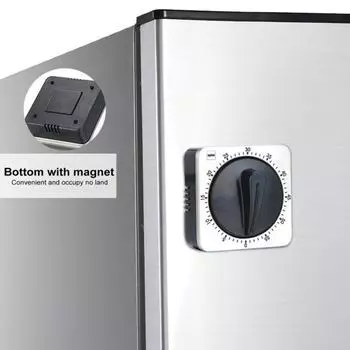 Кухонный таймер из нержавеющей стали с магнитной спинкой. Таймер приготовления пищи от шеф-повара. Громкий будильник. Батарейки не требуются. Настольный таймер для обратного отсчета кулинарных тренировок. серебряный