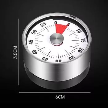 Кухонный таймер с напоминанием на 60 минут, магнит круглой формы, кухонные принадлежности, будильник с обратным отсчетом, механический таймер для приготовления пищи белый