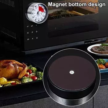 Кухонный таймер с напоминанием на 60 минут, магнит круглой формы, кухонные принадлежности, будильник с обратным отсчетом, механический таймер для приготовления пищи белый