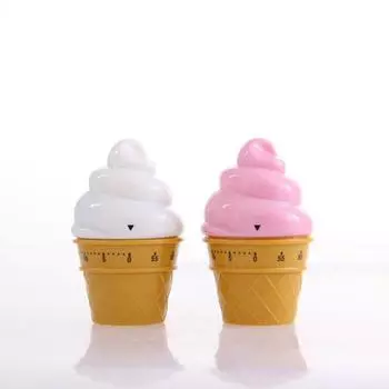 Кухонный таймер в форме мороженого, прозрачная шкала таймера, 60 минут, надежное напоминание о времени, механический кухонный таймер белый