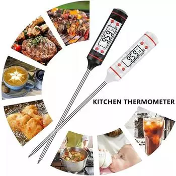 Кухонный термометр для барбекю, воды, масла, приготовления пищи, мяса, торта, конфет, жарки на гриле, столовой, бытовой духовки, инструмента белый