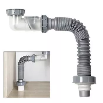 Кухонный угловой соединитель с растягивающейся трубкой для сливного шланга раковины, фильтр с запорным клапаном для ванной комнаты с умывальником CHINA