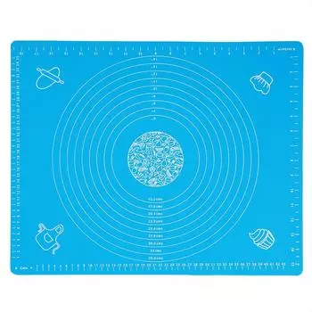 Кухонный утолщенный силиконовый коврик для раскатывания теста, коврик для выпечки с весами, инструменты для выпечки своими руками, синий, 40x50 см 40x50cm