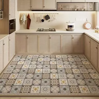 Кухонный впитывающий коврик для пола, большой ковер с диатомовой грязью и маслом, нескользящие коврики для ног, ковер для украшения дома в американском стиле в стиле ретро 50x80cm