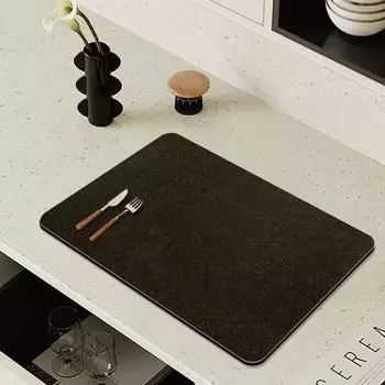 Кухонный впитывающий коврик Защитный коврик для столешницы Диатомовый грязепоглощающий быстросохнущий коврик Теплоизоляционный коврик Нескользящий коврик Коврик для мытья посуды 30*40CM