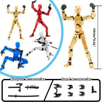 Кукла 13 шарниров подвижная 3D печатная кукла игрушка манекен кукла DIY полное тело уменьшающееся 4 шт One Size красный