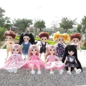 Кукла 16/17 см с одеждой, платьем, 13 суставов, повседневные аксессуары, игрушки для девочек