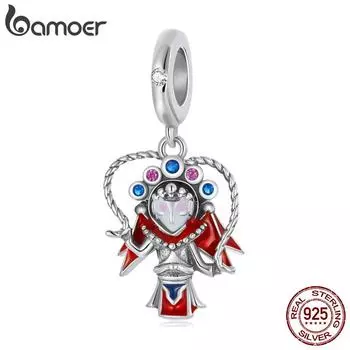 Кукла BAMOER из стерлингового серебра 925 пробы, кукла Пекинской оперы, подходит для оригинального браслета, ювелирных изделий