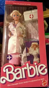 Кукла Барби-Доктор превращается из Доктора в Гламурную - Знакомьтесь! (1987 Хоторн) жёлтый
