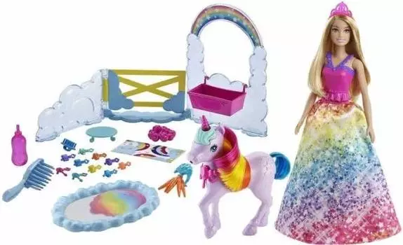 Кукла Барби Dreamtopia и единорог Gtg01