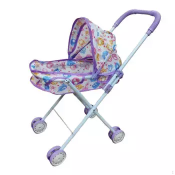 Кукла Детская Игрушка Координация Складная Развивающая Коляска Толкатель для Праздника фиолетовый