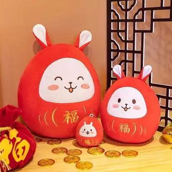 Кукла Дхарма Кролик Кролик Плюшевая Кукла Зодиак Кролик Плюшевая Игрушка Талисман Года Кролик Талисман Кукла Кролик 6CM-A