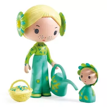 Кукла DJECO Teeny Flora Bloom, игрушечная кукла для девочек, игровой домик, развивающая игрушка, подарок детям, милый, скандинавский, стильный, Монтессори, 4 года, Рождество и