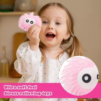 Кукла для снятия стресса с большого шарика с длинными волосами и горячими глазами One Size розовый