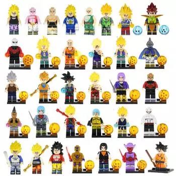 Кукла Dragon Ball Building Block Villain Small Particle Splicing Doll Single Toy Bag The figure is about 5 cm high.