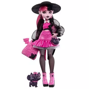 Кукла Дракулаура из Monster High, летучая мышь, сказочные аксессуары, такие как рюкзаки, книги заклинаний, ланч-боксы и т. д.
