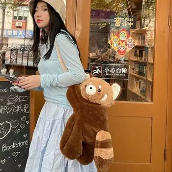 Кукла енот кукла сумка через плечо плюшевая игрушка животное сумка на плечо милая детская школьная сумка подарок S