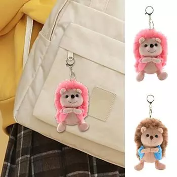 Кукла-ежик, брелок с персонажем мультфильма, плюшевая подвеска, полипропиленовые сумки, рюкзаки с хлопковым наполнением, кукольный брелок коричневый