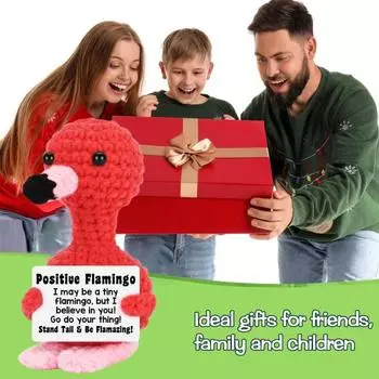 Кукла-фламинго крючком Мини позитивный вязаный крючком фламинго Эмоциональный Вдохновляющий пряжа Ремесло Фламинго Мотивирующий Подарок