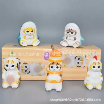 Кукла Гашапон Фушанди Акула Кот: Милая игрушка-украшение для автомобиля в виде жареной креветки