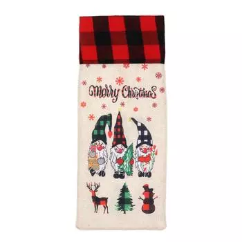 Кукла-гном без лица, сумка для бутылки, чехол для бутылки шампанского, рождественские украшения (В) Великобритания