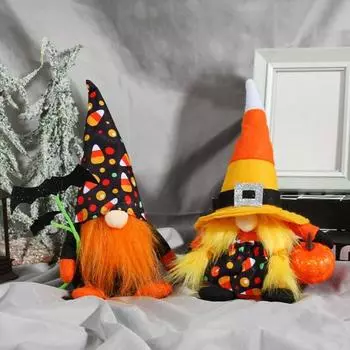 Кукла-гном на Хэллоуин, плюшевая фигурка эльфа без лица с летучей мышью, тыквой, плюшевая кукла-гном для украшения дома на Хэллоуин, день рождения Mens