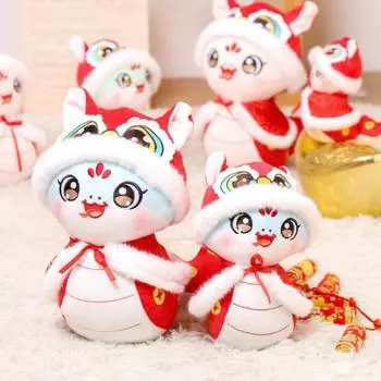 Кукла года Змеи, китайский зодиак, плюшевая игрушка, 2025, игрушки, талисман Весеннего фестиваля, символ мудрости и богатства, новогодний подарок для семьи S синий