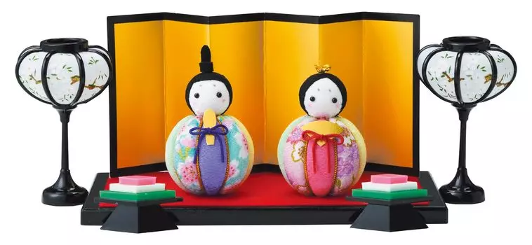 Кукла Хина Такаги Файбер Панами Ручная работа Киото Хина Золотая Складная Ширма Набор, Хинамацури, Набор, Чиримен, Темари, Моусен, Включено, HM-31