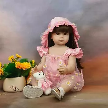 Кукла игрушка 55 см маленькая девочка кукла реборн полное тело силикон для девочек новорожденная кукла малыш мода милая игрушка подарок на день рождения 55cm