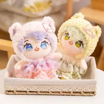 Кукла из хлопка, нарядная кукла, милая маленькая девочка, играющая в домик, плюшевые игрушки, детский подарок на день рождения 20cm