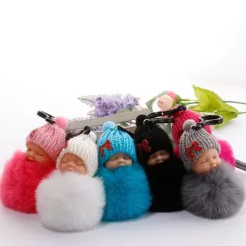 Кукла из меха, маленький подарок, поделки, оптовая продажа, плюшевая кукла, кулон, сумка, автомобиль, мультяшный трансграничный шар, брелок 8cm