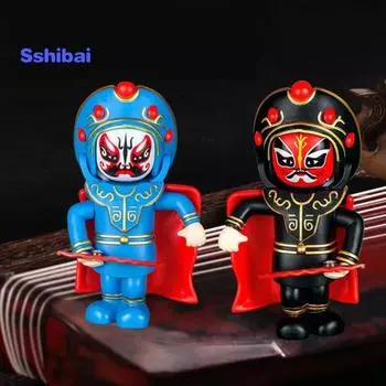 Кукла из сычуаньской оперы, меняющая лицо, пластиковая игрушка-фигурка, новые игрушки, меняющие лицо, подлинное китайское народное искусство, украшение в виде фигурки китайской оперной куклы чёрный