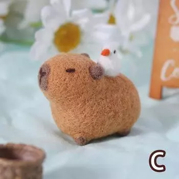 Кукла из войлока ручной работы «сделай сам», милая пухлая капибара, серая рыба, набор для начинающих, плюшевые игрушки, украшения для рабочего стола