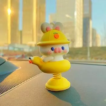 Кукла-качалка, плюшевый мишка, реквизит для интерьера, миниатюрный террариум, подарочные аксессуары, утка, кролик, 1 шт., корейские аксессуары для автомобилей