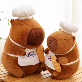 Кукла-капибара Baker Capybara, креативная плюшевая игрушка Chef Kapibala, большая подушка для сна Ragdoll Color not specified