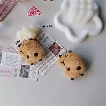 Кукла-капибара пищалка брелок игрушка подвески аксессуары брелок для ключей автомобиля аксессуары для сумки S коричневый