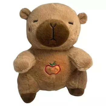 Кукла-капибара с музыкальными огнями, успокаивающая сон для новорожденных (белый)