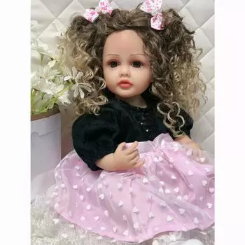 Кукла KEIUMI Reborn для маленьких девочек, 55 см, полностью силиконовая, виниловая, Boneca, кудри, Reborn, детская игрушка, дети, партнер, подарки на день рождения, Рождество