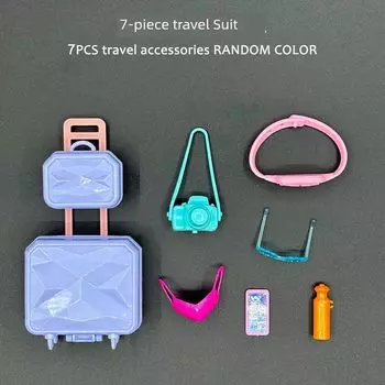 Кукла Кемпинговая Палатка Костюм Игровой Домик Игрушка Девочка Пляжное Кресло Набор для Путешествий Костюм Аксессуары для Куклы 7 pieces of travel accessories