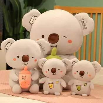 Кукла коала с молоком и чаем, милая плюшевая игрушка коала, кукла-машина, подарок на день рождения 23Cm 0.16kg (without milk tea)