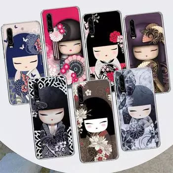 Кукла Кокэси-кимоно для девочек, чехол для телефона для Huawei P30 P20 P10 P40 P50 Pro Mate 20 40 30 10 Lite, популярные Fundas Art Gift Coque Huawei P30