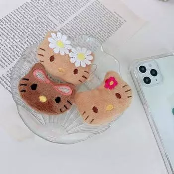 Кукла-кошка Loose Floss Flower Cat Smart Talk, 1 шт, Белый Китти