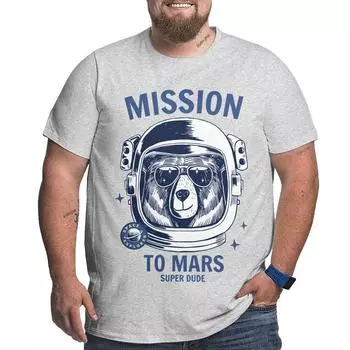 Кукла-космонавт с медведями, забавные футболки с принтом, мужские индивидуальные летние дышащие футболки с короткими рукавами, кофты S серый