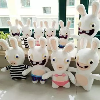 Кукла-кролик с прямозубым сумасшедшим кроликом, плюшевая игрушка, тряпичная кукла 20cm