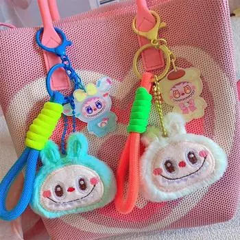 Кукла Лабубу телефон шнурок милый мультфильм мягкая кукла телефон ремешок браслет брелок сумка кулон для девочки подарки